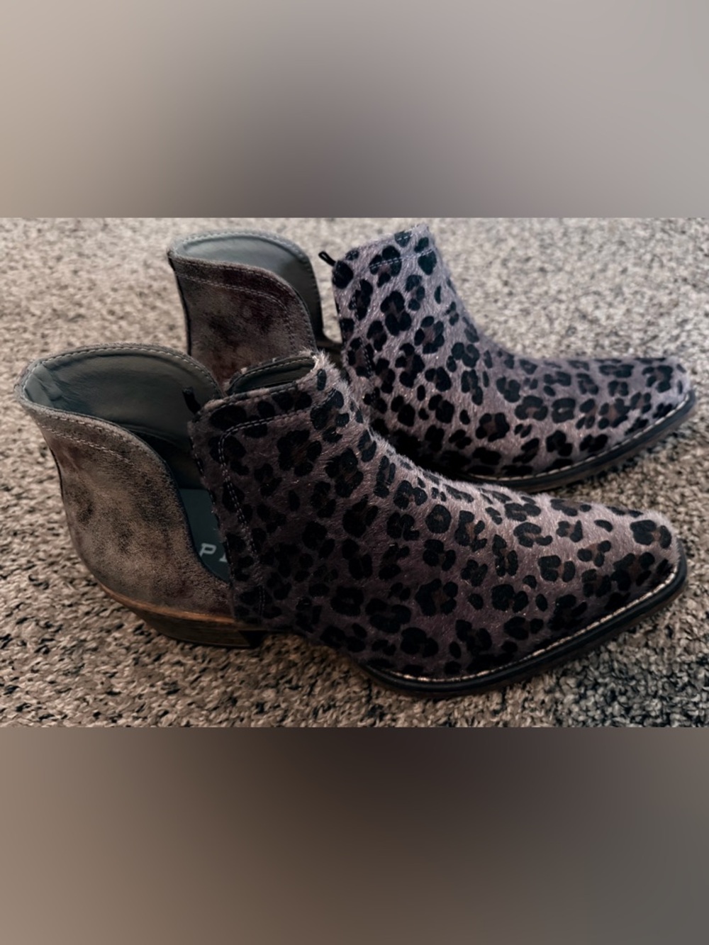 ROPER Leopard Print Ankle Bootie in Grey and Brown - Picture 2 of 12